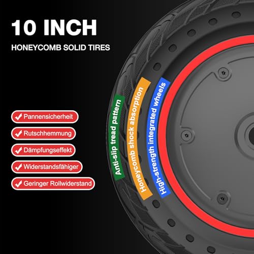 EVERCROSS EV10K Pro Patinete Electrico Adultos, 10'' Scooter Eléctrico Plegable, Patinete Eléctrico con 500W Motor, Batería de 410Wh, Velocidad Máx 25km/h, Control de Aplicación, Amortiguador Doble