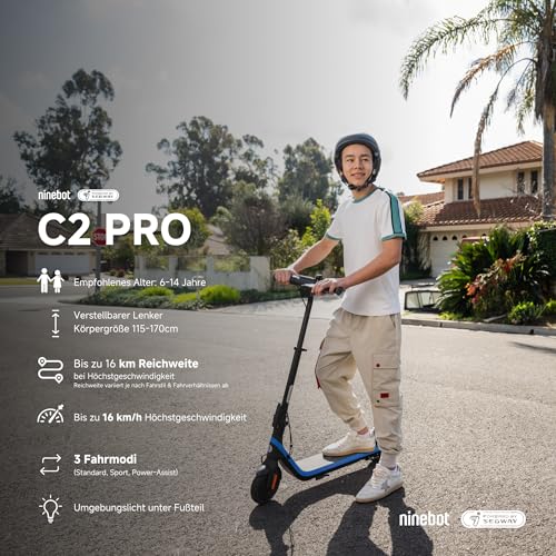 Segway Ninebot C2 Pro E Patinete Eléctrico para Niños y Adolescentes 17 km Autonomía 16 km/h 3 Modos