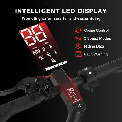 EVERCROSS EV10K Pro Patinete Electrico Adultos, 10'' Scooter Eléctrico Plegable, Patinete Eléctrico con 500W Motor, Batería de 410Wh, Velocidad Máx 25km/h, Control de Aplicación, Amortiguador Doble