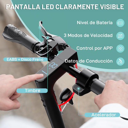 EVERCROSS EV85F Patinete Electrico Certificados DGT, 8,5'' Scooter Eléctrico Plegable para Adultos - 300W, App, Batería 7,8Ah, Peso de 15KG, Carga hasta 120KG, Doble Freno, Amortiguadores Dobles