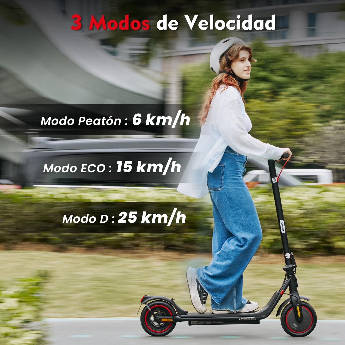 iScooter Patinete Eléctrico Adultos, En Proceso de Certificación DGT, 500W Motor, Autonomía De 20-25 KM, Máxima 25KM/H, Timbre, App, 8.5" Neumáticos, Frenado Doble, Plegable, Carga 120 KG