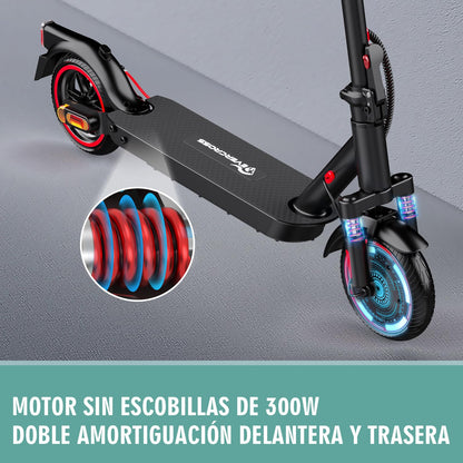 EVERCROSS EV85F Patinete Electrico Certificados DGT, 8,5'' Scooter Eléctrico Plegable para Adultos - 300W, App, Batería 7,8Ah, Peso de 15KG, Carga hasta 120KG, Doble Freno, Amortiguadores Dobles