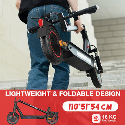 EVERCROSS EV10K Pro Patinete Electrico Adultos, 10'' Scooter Eléctrico Plegable, Patinete Eléctrico con 500W Motor, Batería de 410Wh, Velocidad Máx 25km/h, Control de Aplicación, Amortiguador Doble