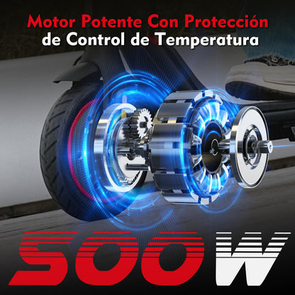 iScooter Patinete Eléctrico Adultos, En Proceso de Certificación DGT, 500W Motor, Autonomía De 20-25 KM, Máxima 25KM/H, Timbre, App, 8.5" Neumáticos, Frenado Doble, Plegable, Carga 120 KG