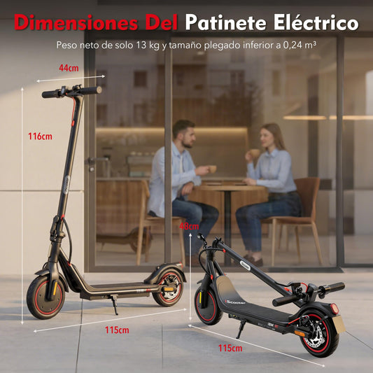 iScooter Patinete Eléctrico Adultos, En Proceso de Certificación DGT, 500W Motor, Autonomía De 20-25 KM, Máxima 25KM/H, Timbre, App, 8.5" Neumáticos, Frenado Doble, Plegable, Carga 120 KG