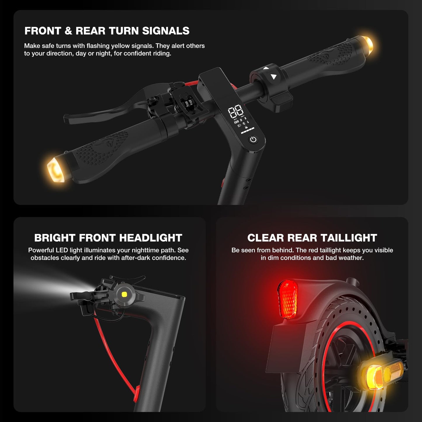 EVERCROSS EV10K Pro Patinete Electrico Adultos, 10'' Scooter Eléctrico Plegable, Patinete Eléctrico con 500W Motor, Batería de 410Wh, Velocidad Máx 25km/h, Control de Aplicación, Amortiguador Doble