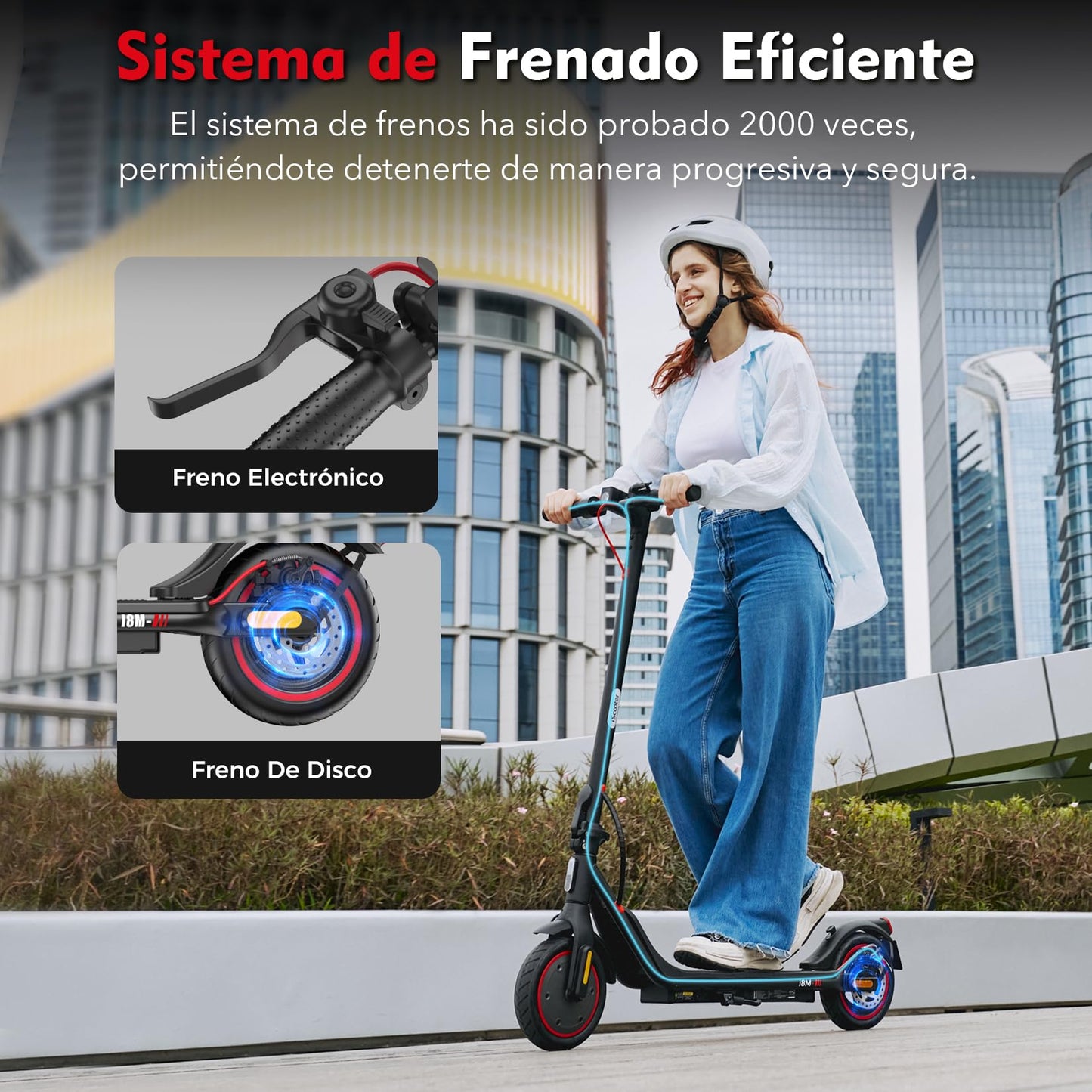 iScooter Patinete Eléctrico Adultos, En Proceso de Certificación DGT, 500W Motor, Autonomía De 20-25 KM, Máxima 25KM/H, Timbre, App, 8.5" Neumáticos, Frenado Doble, Plegable, Carga 120 KG