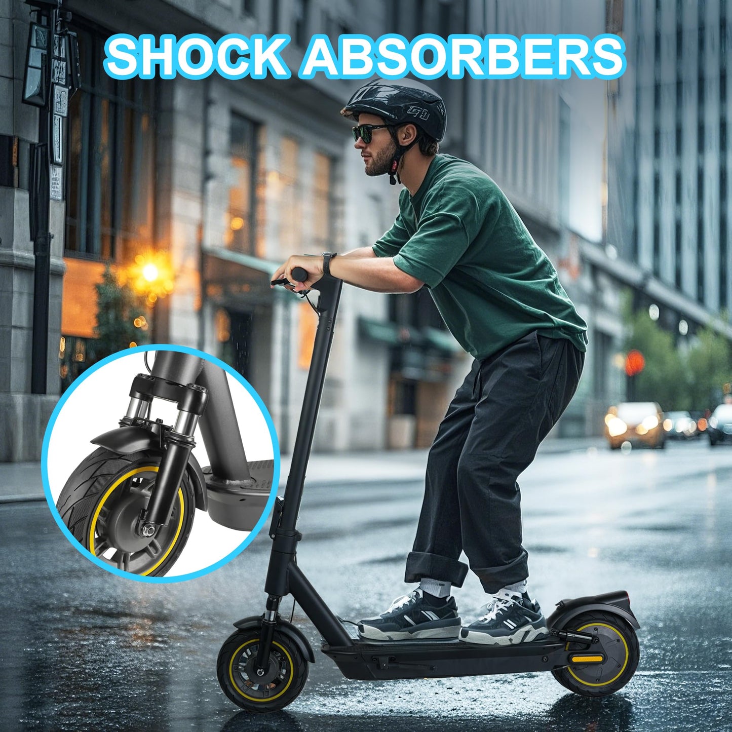 Patinete Eléctrico Adultos Plegable 10" 45 km Autonomía 4 Amortiguadores Control por App