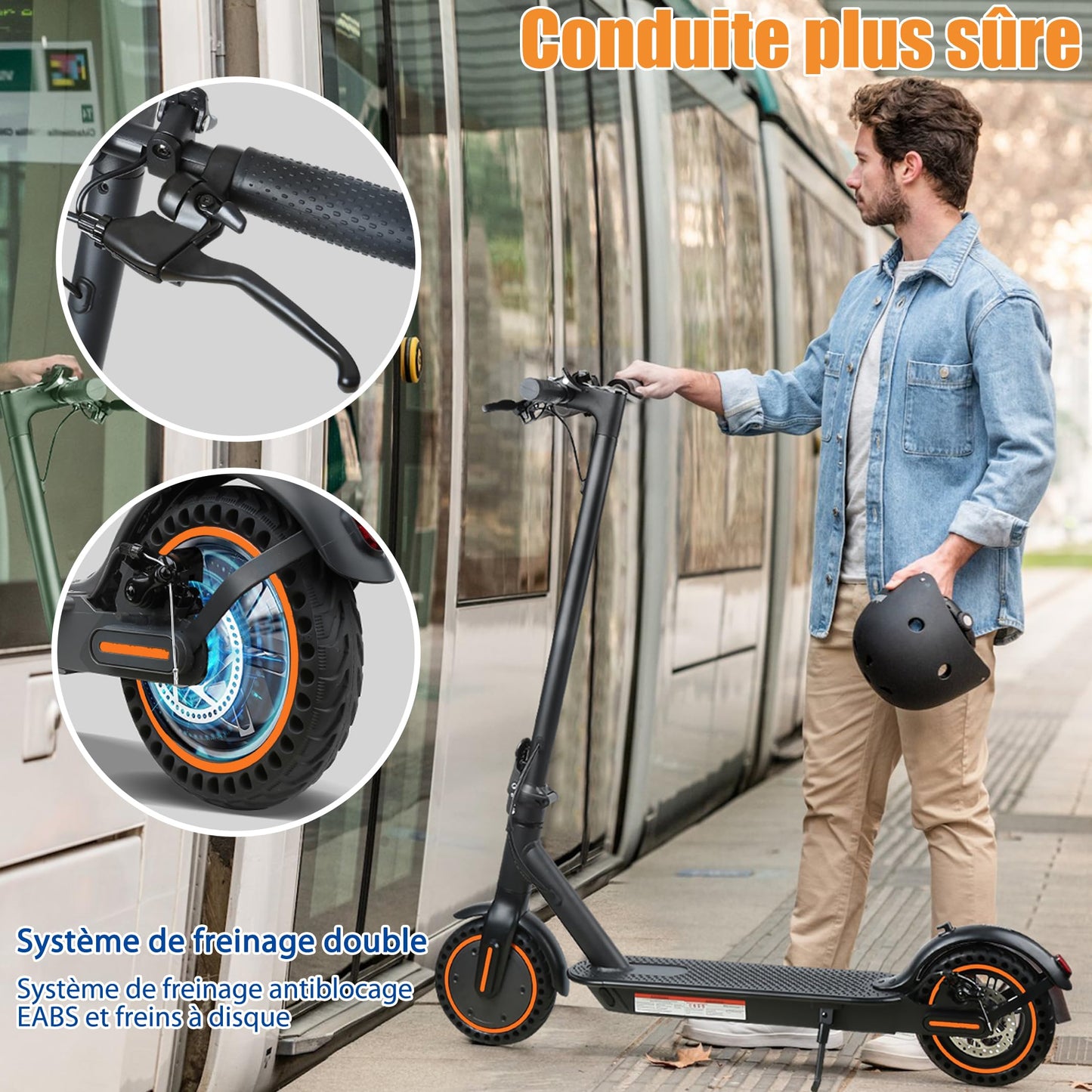 Patinete eléctrico Adulto, Velocidad 25 km/h, autonomía 30 km, neumáticos llenos de 8,5 Pulgadas, Patinete eléctrico Plegable con Motor de 250 W, Doble frenado y Control vía App y Pantalla LED