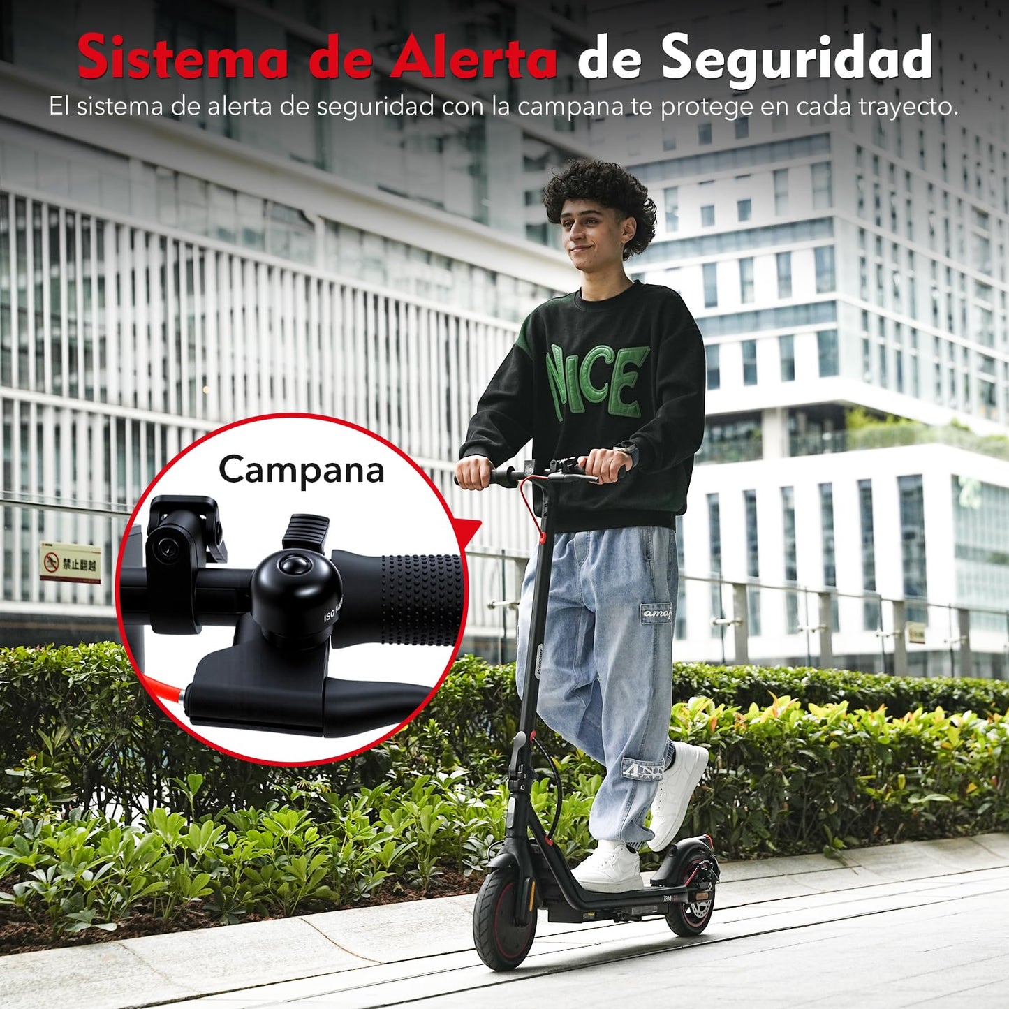 iScooter Patinete Eléctrico Adultos, En Proceso de Certificación DGT, 500W Motor, Autonomía De 20-25 KM, Máxima 25KM/H, Timbre, App, 8.5" Neumáticos, Frenado Doble, Plegable, Carga 120 KG
