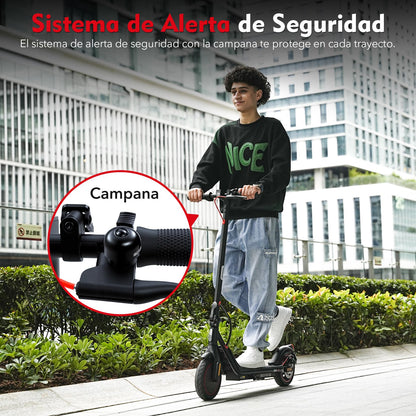 iScooter Patinete Eléctrico Adultos, En Proceso de Certificación DGT, 500W Motor, Autonomía De 20-25 KM, Máxima 25KM/H, Timbre, App, 8.5" Neumáticos, Frenado Doble, Plegable, Carga 120 KG