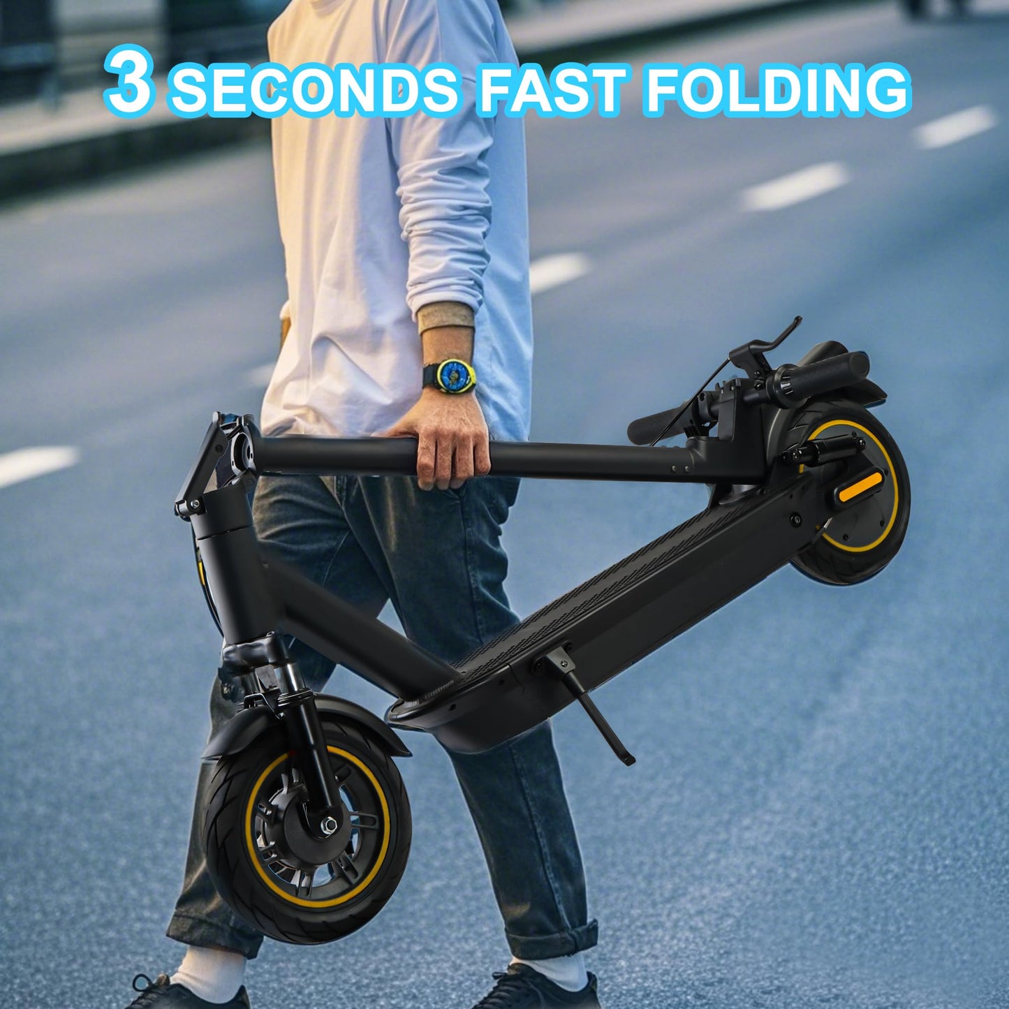 Patinete Eléctrico Adultos Plegable 10" 45 km Autonomía 4 Amortiguadores Control por App