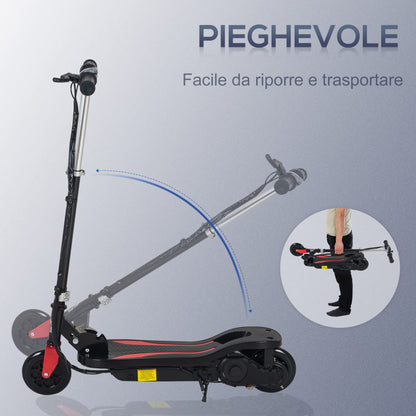 HOMCOM Patinete Eléctrico Plegable para Niños de 7-14 Años, Patinete Eléctrico con Velocidad MAX. 12 km/h, Alcance de 8 km, Altura Ajustable, Freno de Mano, Negro